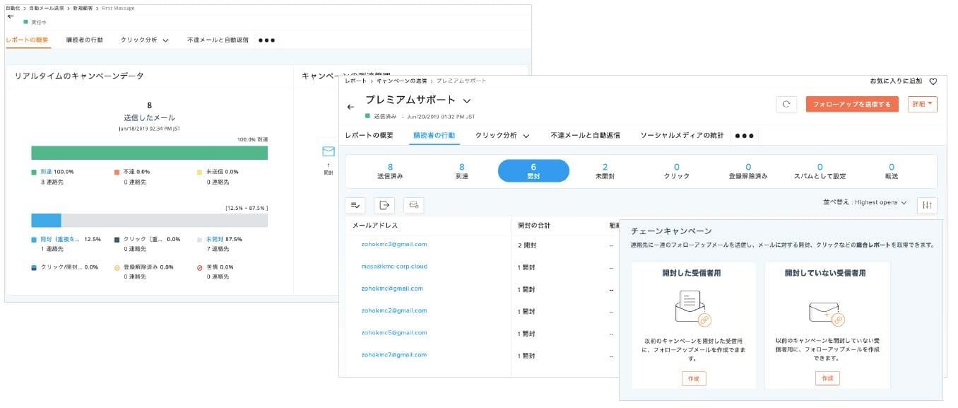 メールマガジン送信後の管理画面例