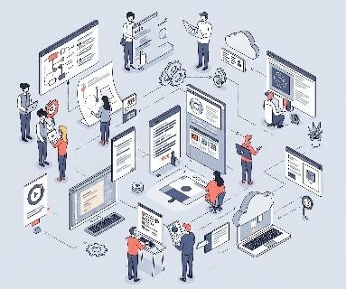 様々なテストマーケティングを行っているイラスト