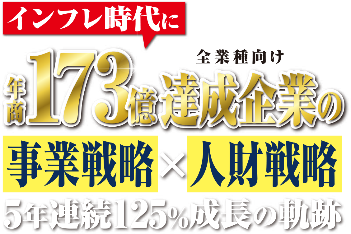 インフレ時代に年商173億達成企業の事業戦略×人材戦略5年連続125%成長の軌跡 全業種向け