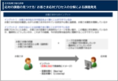応対指導力強化研修 | 応対の課題の見つけ方/お客さま応対プロセスの分解による課題発見